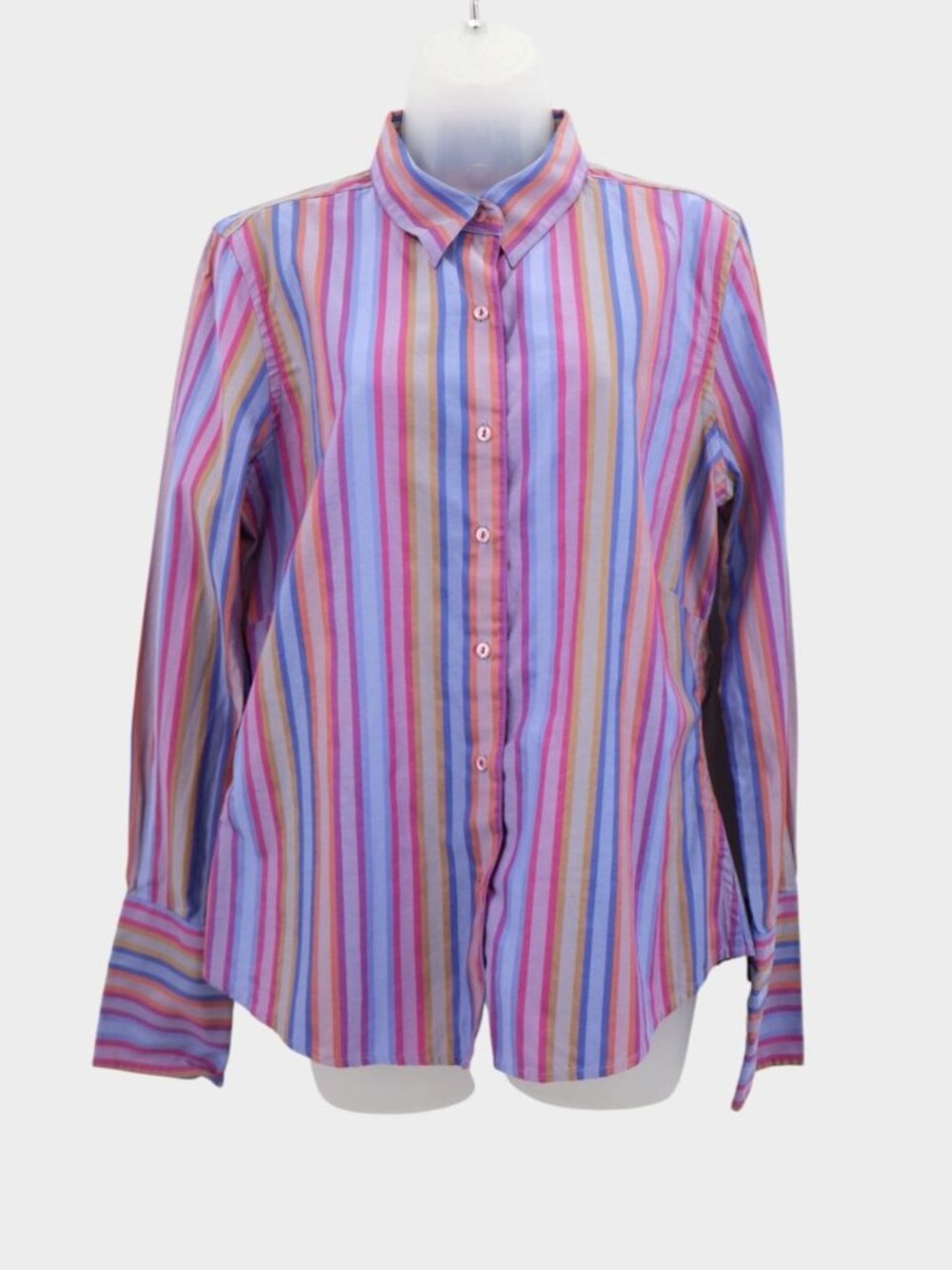 Robert Graham Women Multicolor Stripe Button Down Long Sleeve Shirt Size 12